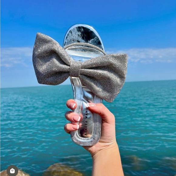 Rhinestone Embellished Bow Slides - Picture 6 of 6